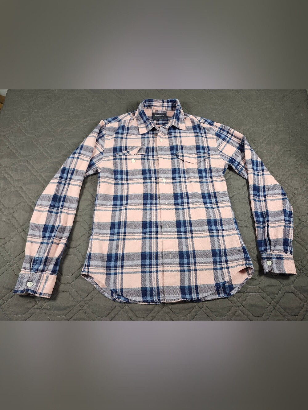 Bonobos Pink and Blue Plaid Long-Sleeve Button-Down Shirt